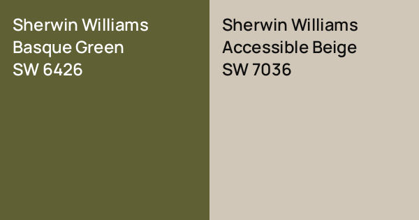 Home Color Basque Sherwin Williams Basque Green vs. Sherwin Williams Accessible Beige ...