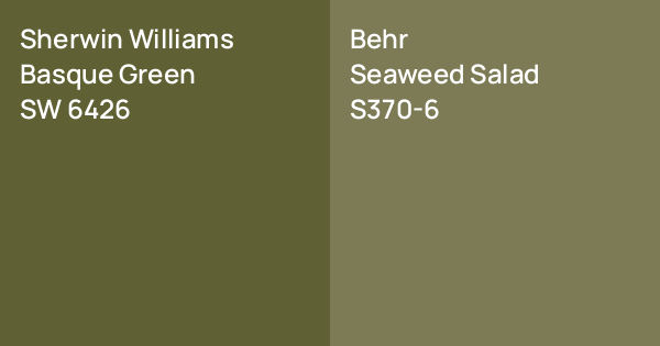 Sherwin Williams Basque Green vs. Behr Seaweed Salad comparison