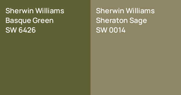 Sherwin Williams Basque Green vs. Sherwin Williams Sheraton Sage comparison