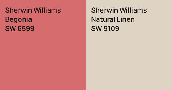 Sherwin Williams Begonia vs. Sherwin Williams Natural Linen comparison