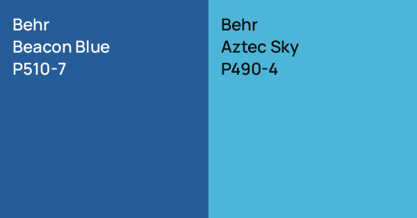 Behr Beacon Blue vs. Behr Aztec Sky comparison