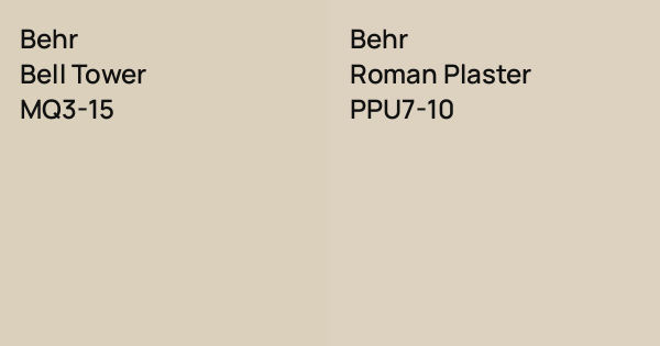Behr Bell Tower vs. Behr Roman Plaster comparison