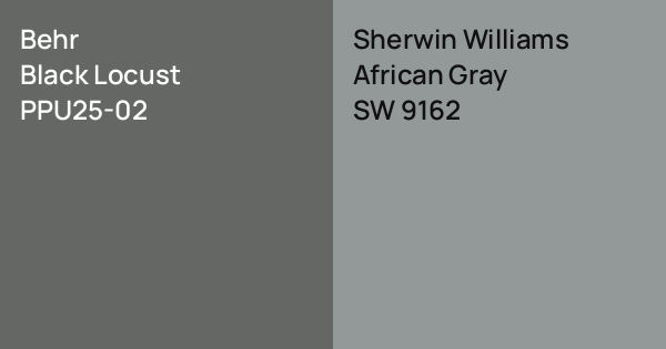 Behr Black Locust vs. Sherwin Williams African Gray comparison