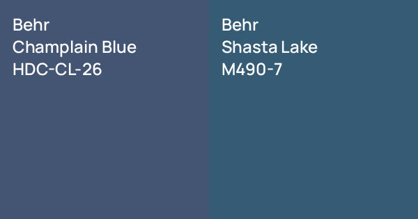 Behr Champlain Blue vs. Behr Shasta Lake comparison