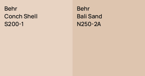 Behr Conch Shell vs. Behr Bali Sand comparison