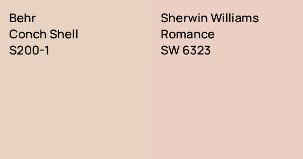 Behr Conch Shell vs. Sherwin Williams Romance comparison