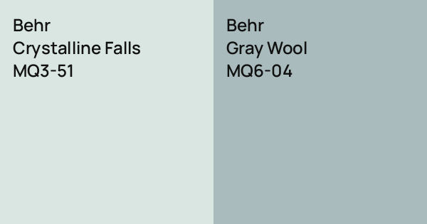 Behr Crystalline Falls vs. Behr Gray Wool comparison