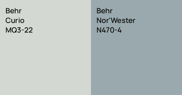 Behr Curio vs. Behr Nor'Wester comparison