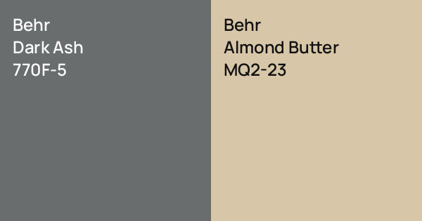 Behr Dark Ash vs. Behr Almond Butter comparison
