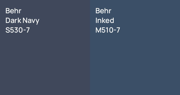 Behr Dark Navy vs. Behr Inked comparison