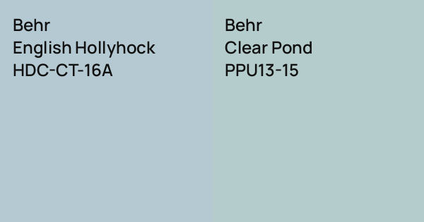 Behr English Hollyhock vs. Behr Clear Pond comparison