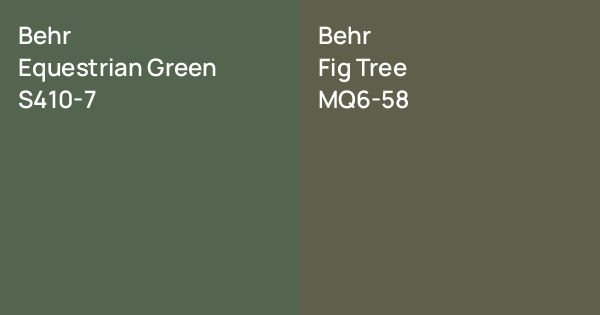 Behr Equestrian Green vs. Behr Fig Tree comparison