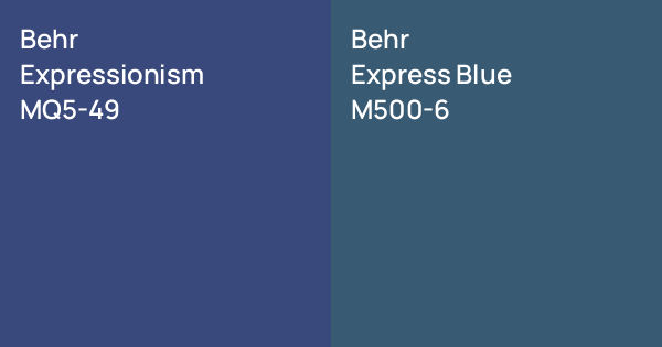 Behr Expressionism vs. Behr Express Blue comparison
