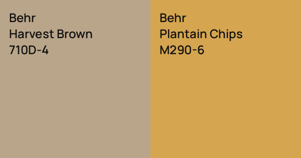Behr Harvest Brown vs. Behr Plantain Chips comparison