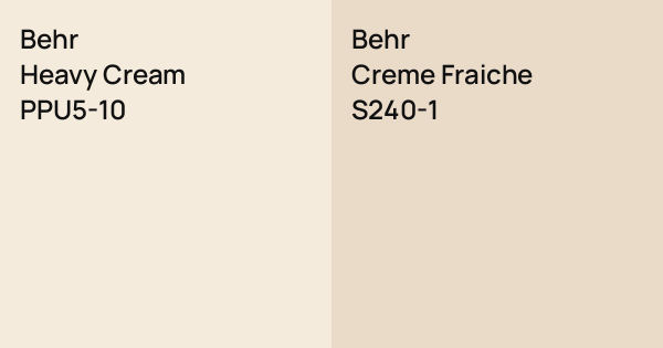 Behr Heavy Cream vs. Behr Creme Fraiche comparison
