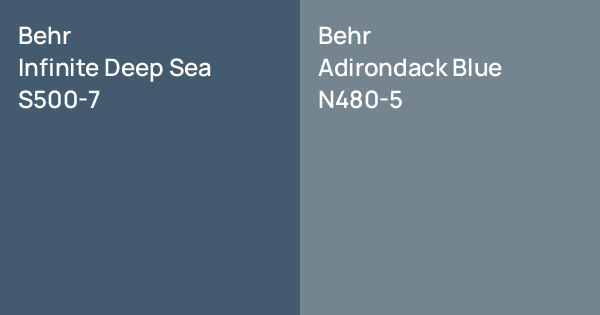 Behr Infinite Deep Sea vs. Behr Adirondack Blue comparison