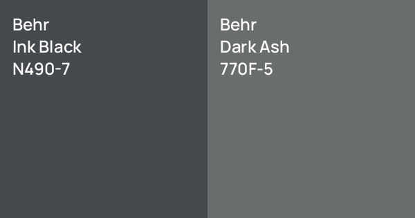 Behr Ink Black vs. Behr Dark Ash comparison