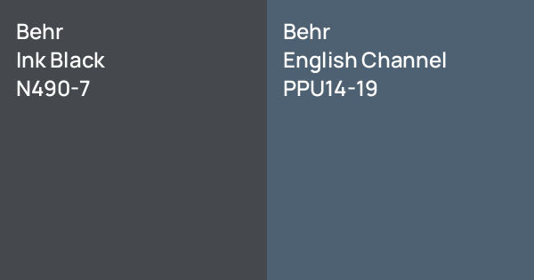 Behr Ink Black vs. Behr English Channel comparison