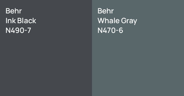 Behr Ink Black vs. Behr Whale Gray comparison