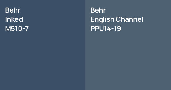 Behr Inked vs. Behr English Channel comparison