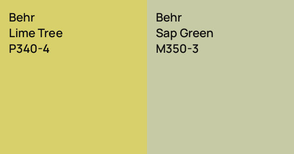 Behr Lime Tree vs. Behr Sap Green comparison