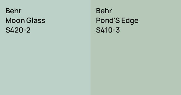 Behr Moon Glass vs. Behr Pond'S Edge comparison
