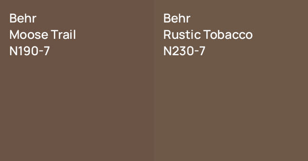 rustic tobacco behr 1 qt. #N230-7 Interior Chalk Finish Paint 713004 BEHR PREMIUM PLUS is highly ranked by independent 3rd party labs and meets LEED and GREENGUARD Gold requirements 1 gal. #N230-7 Rustic Tobacco