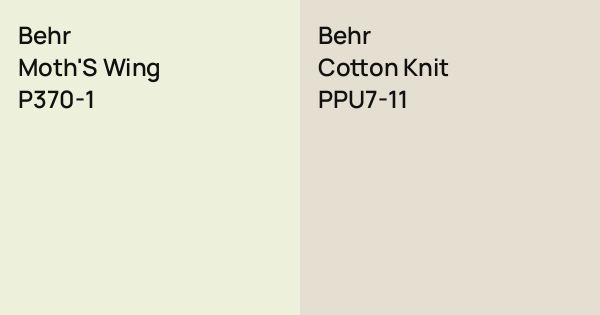 Behr Moth'S Wing vs. Behr Cotton Knit comparison