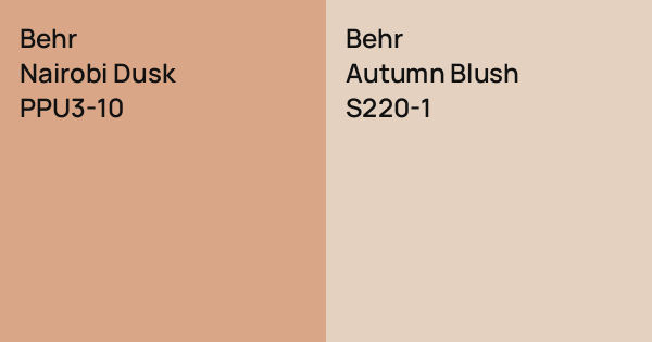 Behr Nairobi Dusk vs. Behr Autumn Blush comparison