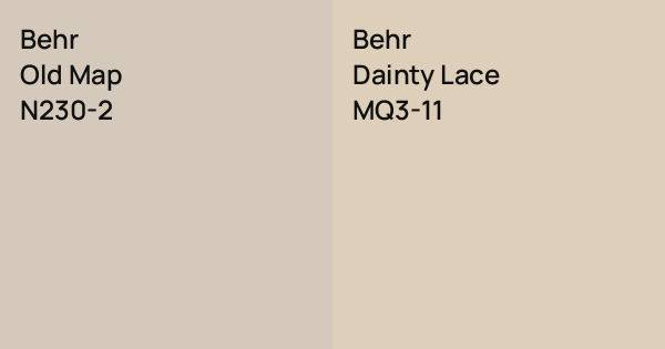 Laceh Color Behr Old Map vs. Behr Dainty Lace comparison