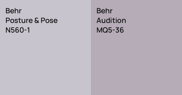 Behr Posture & Pose vs. Behr Audition comparison