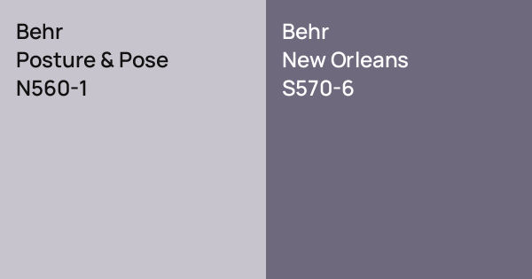 Behr Posture & Pose vs. Behr New Orleans comparison