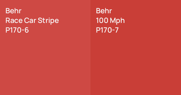 Behr Race Car Stripe vs. Behr 100 Mph comparison