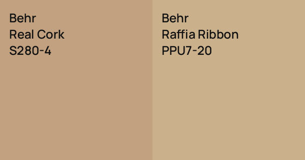 Behr Real Cork vs. Behr Raffia Ribbon comparison