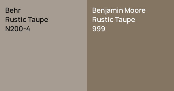 Behr Rustic Taupe vs. Benjamin Moore Rustic Taupe comparison