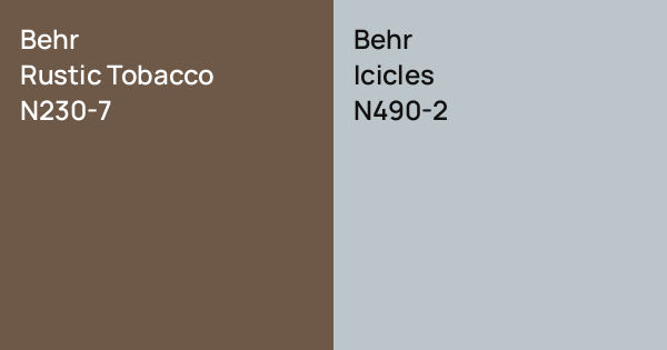 rustic tobacco behr Behr Rustic Tobacco vs. Behr Icicles comparison
