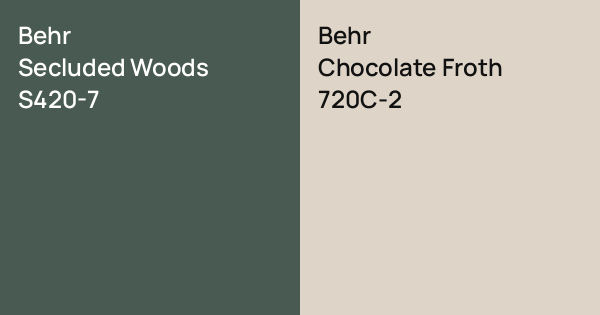 Behr Secluded Woods vs. Behr Chocolate Froth comparison