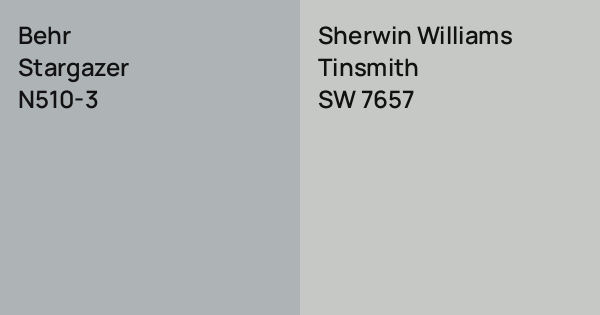 Behr Stargazer vs. Sherwin Williams Tinsmith comparison