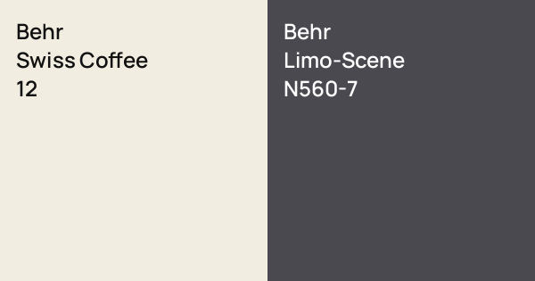 Behr Swiss Coffee vs. Behr Limo-Scene comparison