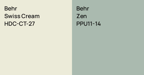 Behr Swiss Cream vs. Behr Zen comparison