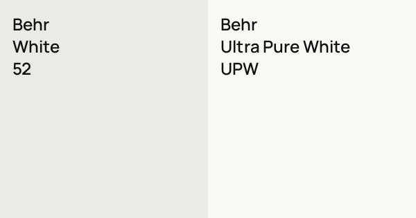 Behr White vs. Behr Ultra Pure White comparison