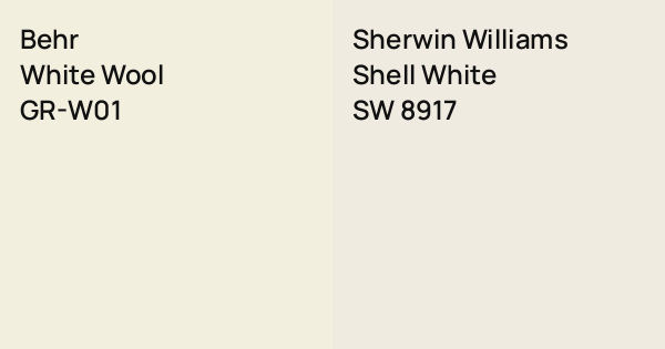 Behr White Wool vs. Sherwin Williams Shell White comparison