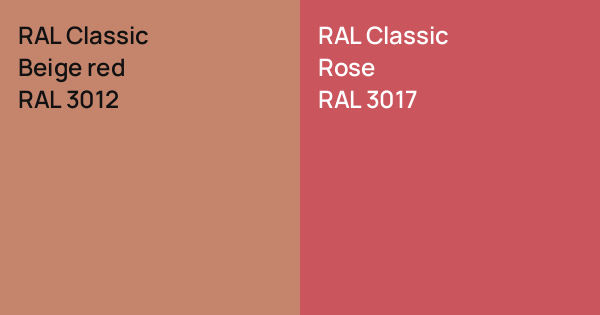 RAL Classic Beige red vs. RAL Classic Rose comparison