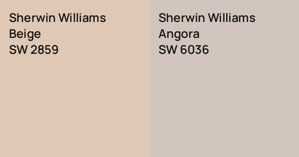Sherwin Williams Beige vs. Sherwin Williams Angora comparison