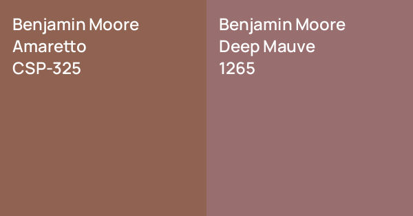 Benjamin Moore Amaretto vs. Benjamin Moore Deep Mauve comparison