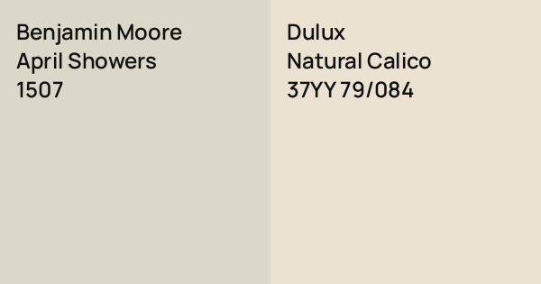 Benjamin Moore April Showers vs. Dulux Natural Calico comparison