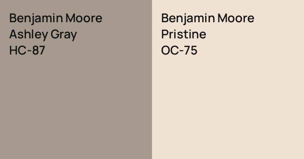 Benjamin Moore Ashley Gray vs. Benjamin Moore Pristine comparison