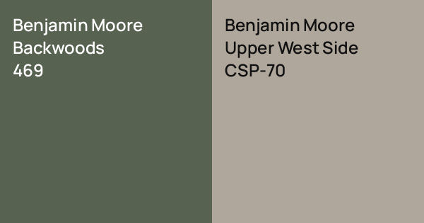 Benjamin Moore Backwoods vs. Benjamin Moore Upper West Side comparison