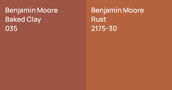 Benjamin Moore Baked Clay vs. Benjamin Moore Rust comparison