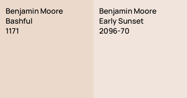 Benjamin Moore Bashful vs. Benjamin Moore Early Sunset comparison